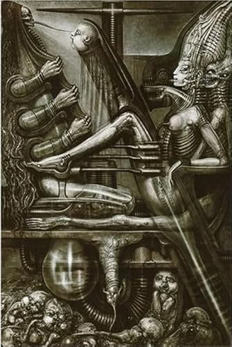 Puzzle 1000 Teile HRGiger Surreales Kunstwerk Poster Reproduktion Spielzeug Dekompressionsspiel für Erwachsene Xq583Zy 26x38CM von KUTDE
