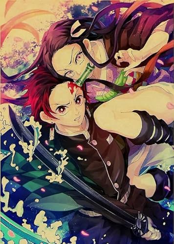 Puzzle 1000 Teile Japanische Animes Anjirou Nezuko Dämonen Poster Puzzles Lernspielzeug für Erwachsene Qw98Zp 26x38CM von KUTDE