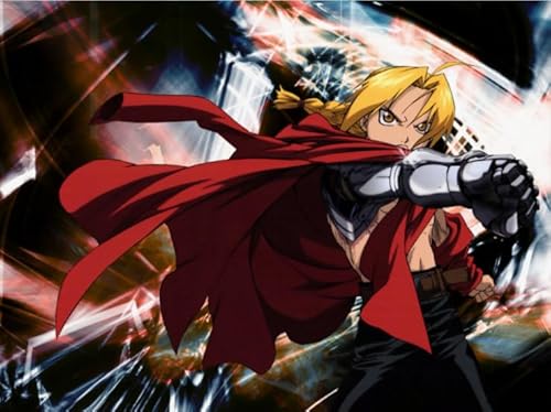 Puzzle 1000 Teile Japanisches Anime Fullmetal Alchemist Poster Puzzles für Erwachsene Lernspielzeug Vy78Nt 38x52CM von KUTDE