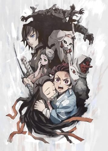 Puzzle 1000 Teile Japanisches Anime Tanjirou Poster Puzzles Für Erwachsene Lernspielzeug Vy114Nt 38x52CM von KUTDE