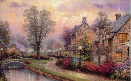 Puzzle 1000 Teile Landschaftshaus Kunstwerk Poster Spielzeug Erwachsene Dekompressionsspiel Xq378Zp 38x52CM von KUTDE
