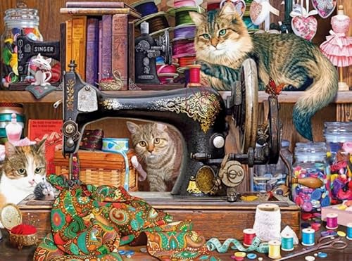 Puzzle 1000 Teile Tier-Retro-Malerei Katzen Kunst Poster Puzzles Lernspielzeug für Erwachsene Qw57Zp 38x52CM Puzzle 1000 Teile Tier-Retro-Malerei Katzen Kunst Poster Puzzles Lernspielzeug für Erwachsene Qw57Zp 38x52CM von KUTDE
