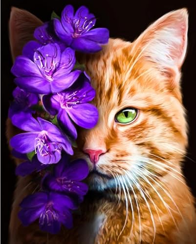 Puzzle 1000 Teile Tierkatze Buntes Kunstposter für Erwachsene und Familien, Dekompressionsspielzeug, Xq507Zy, 50 x 70 cm von KUTDE