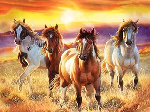 Puzzle 1000 Teile Tierpferde Poster Puzzle für Erwachsene Lernspiel Familiendekompressionsspielzeug Qz22Yk 50x70CM von KUTDE