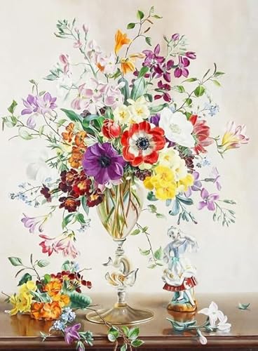 Puzzle 1000 Teile Vintage-Blumenposter für Erwachsene und Familien, Puzzlespielzeug, Dekompressionsspiel, Qz209Yk, 50 x 70 cm von KUTDE
