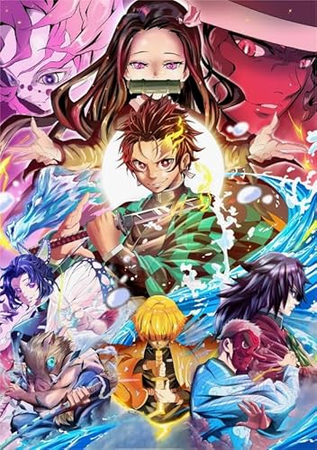Puzzle 1000 japanische Anime-Dämonen Tanjirou Poster für Erwachsene Lernspielzeug Puzzles Xq429Zp 38x52CM von KUTDE