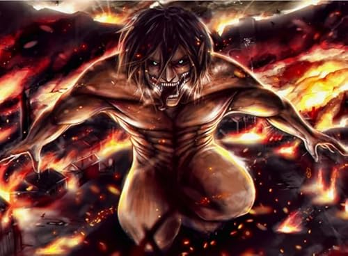 Puzzle 1000 japanische Anime-Eren.Jaeger-Poster für Erwachsene, Lernspielzeug, Puzzles, Xq483Zp, 38 x 52 cm von KUTDE