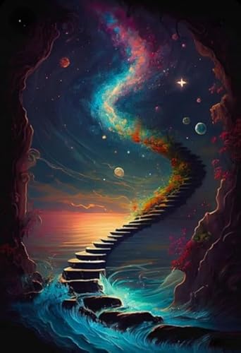 Puzzle 2000 Teile Abstrakte Treppen Poster Puzzle für Erwachsene Familiendekompressionsspiele Gt361Zw 70x100CM von KUTDE