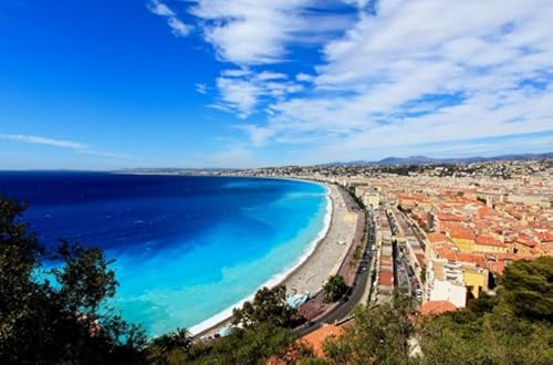 Puzzle 2000 Teile Frankreich Landschaften Schönes Strandplakat Für Erwachsene Kinder Spiele Lernspielzeug Geschenk Kx297Zy 70x100CM von KUTDE
