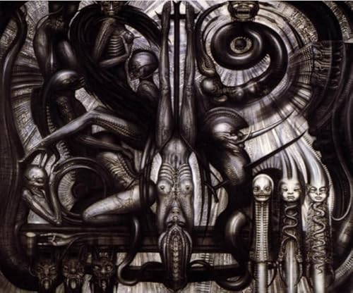 Puzzle 2000 Teile HRGiger Abstraktes Kunstposter Spielzeug für Erwachsene Dekompressionsspiel Gt206Zw 70x100CM von KUTDE
