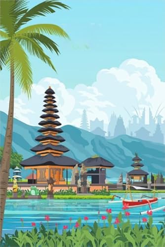 Puzzle 2000 Teile Indonesiens Retro-Reisekunstplakat für Dekompressionsspielzeug für Erwachsene und Familien Xq544Zy 70x100CM von KUTDE