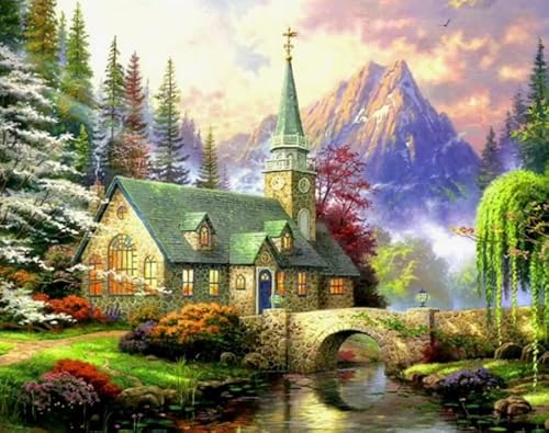 Puzzle 2000 Teile Landschaftshaus Kunstwerk Poster Spielzeug Erwachsene Dekompressionsspiel Xq377Zp 70x100CM von KUTDE