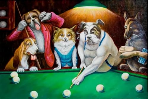 Puzzle 2000 Teile Lustige Hunde Kunstposter Puzzle für Erwachsene Familiendekompressionsspiele Gt88Zw 70x100CM von KUTDE