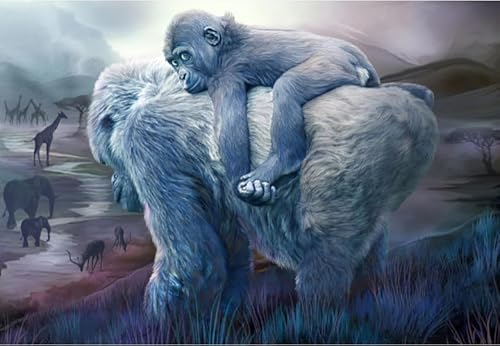 Puzzle 2000 Teile Tier-Orang-Utans-Poster-Puzzle für Erwachsene und Familien-Dekompressionsspiele Gt68Zw 70x100CM von KUTDE