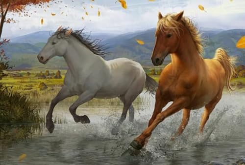 Puzzle 2000 Teile Tierpferd-Poster-Puzzle für Erwachsene, Lernspiel, Familiendekompressionsspielzeug, Xq487Zp, 70 x 100 cm von KUTDE