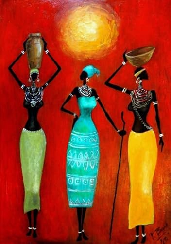 Qw3Zp Abstrakte afrikanische Frauenkunstplakate, 2000-teiliges Puzzle, Lernspielzeug für Erwachsene, Puzzles 70 x 100 cm von KUTDE