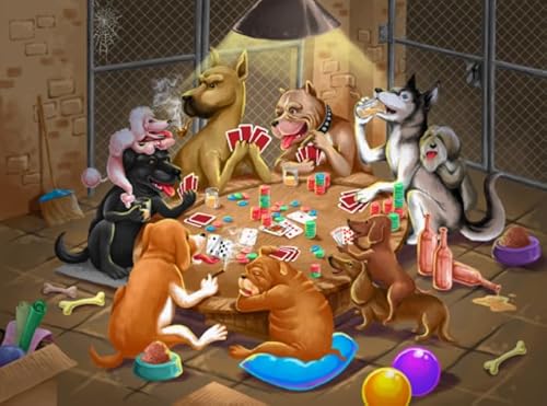 Qz194Yk 1000-teiliges Puzzle, Ölgemälde, Hunde Spielen Poker, Wandkunst-Poster für Spielzeug für Erwachsene, Dekompressionsspiel, 50 x 70 cm Qz194Yk 1000-teiliges Puzzle, Ölgemälde, Hunde Spielen Poker, Wandkunst-Poster für Spielzeug für Erwachsene, Dekompressionsspiel, 50 x 70 cm von KUTDE