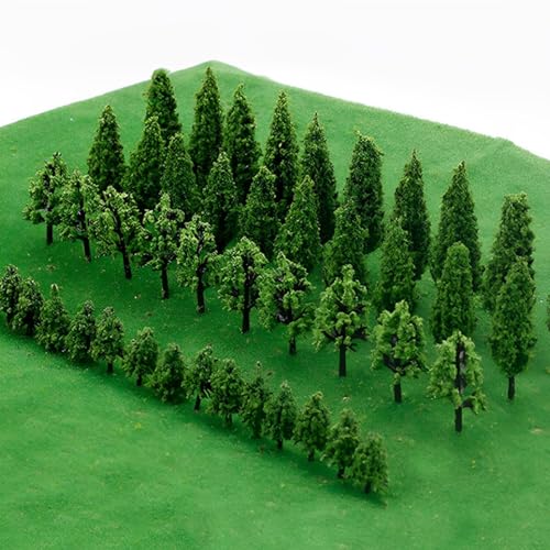 KUWUNG 50 Stück Modell Bäume Miniatur, Modellbau Bäume, Bäume Eisenbahn Landschaft Diorama Baum Architektur Bäume, Mischwald für DIY Landschaft, Mini Landschaft Landschaftsgestaltung von KUWUNG