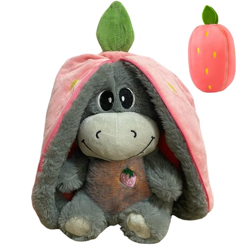 KUWUNG Atmendes Kuscheltier Esel, Herzschlag Plüsch Esel mit Atmung, Musik und Lichtern, Weiches Erdbeer Avocado Plüschtier Puppe, Kuscheltier Atmet Esel zum Linderung Angstzuständen 32 cm KUWUNG Atmendes Kuscheltier Esel, Herzschlag Plüsch Esel mit Atmung, Musik und Lichtern, Weiches Erdbeer Avocado Plüschtier Puppe, Kuscheltier Atmet Esel zum Linderung Angstzuständen 32 cm von KUWUNG