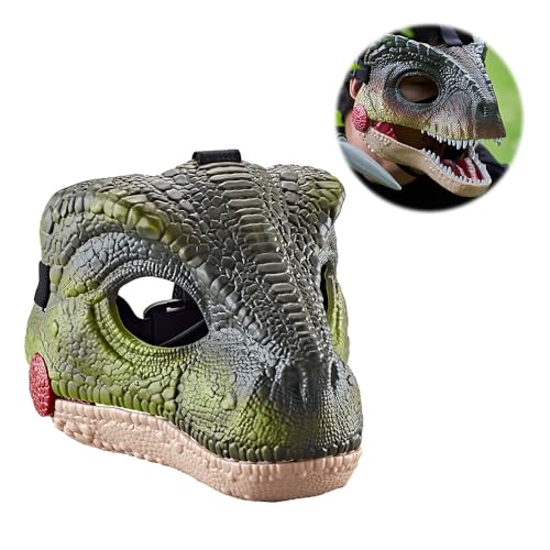 KUWUNG Dino Maske, Realistische Dinosaurier Maske mit Beweglichem Kiefer, Dino Kopfmasken mit Beweglichem Mund und Dinosaurierschrei, Maske für Halloween, Party, Maskerade, Cosplay Geschenk Requisiten KUWUNG Dino Maske, Realistische Dinosaurier Maske mit Beweglichem Kiefer, Dino Kopfmasken mit Beweglichem Mund und Dinosaurierschrei, Maske für Halloween, Party, Maskerade, Cosplay Geschenk Requisiten von KUWUNG