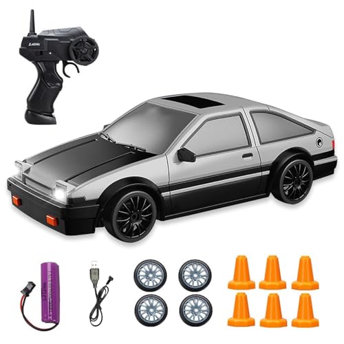 Ferngesteuertes Auto, 1:24 Rc Drift Car mit Arbeitsscheinwerfern, 2,4Ghz Spielzeugauto, Remote Control Car 45km/h, Rc Auto Geschenke für ab 4,5,6,7,8 + Jahre Kinder und Erwachsene von KUWUNG