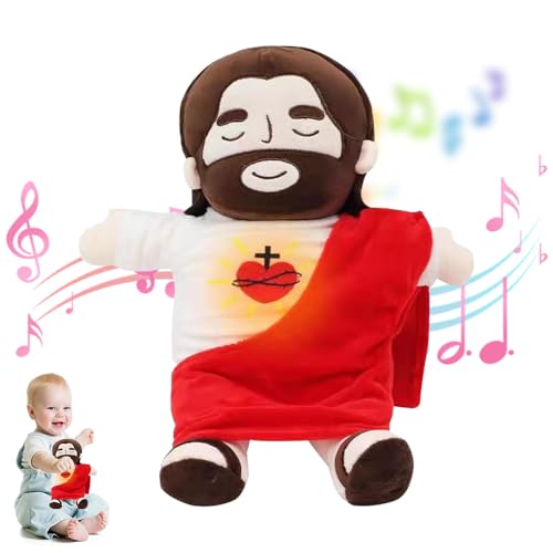 KUWUNG Jesus Atmendes Kuscheltier, 40CM Jesus Kuscheltier mit Atmendes, Musik und Lichtern, Jesus Stofftiere zum Linderung Angstzuständen, Christus Jesus Figur Für Kinder und Erwachsener (4 Gänge KUWUNG Jesus Atmendes Kuscheltier, 40CM Jesus Kuscheltier mit Atmendes, Musik und Lichtern, Jesus Stofftiere zum Linderung Angstzuständen, Christus Jesus Figur Für Kinder und Erwachsener (4 Gänge von KUWUNG