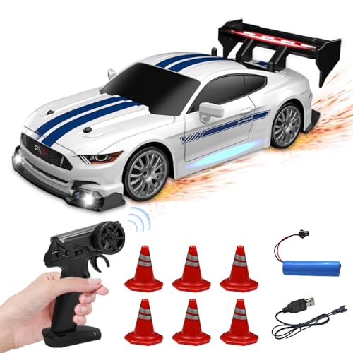 KUWUNG RC Drift Car 1:24 Rennauto Ferngesteuert, Zwei Batterien 2,4GHz 15KM/H Ferngesteuertes Auto, 4WD Fernsteuerung Mini RC Car mit LED-Leuchten für Jungen Mädchen und Erwachsene Geschenk KUWUNG RC Drift Car 1:24 Rennauto Ferngesteuert, Zwei Batterien 2,4GHz 15KM/H Ferngesteuertes Auto, 4WD Fernsteuerung Mini RC Car mit LED-Leuchten für Jungen Mädchen und Erwachsene Geschenk von KUWUNG