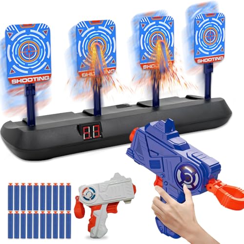 KUWUNG Zielscheibe für Nerf Pistole, Nerf Zielscheibe mit Licht, Auto Reset Target mit Foam Darts Pfeile und Sounds, Schaumstoff Blaster Sets, Geschenke Spielzeug für 6 7 8 9 10 Kinder KUWUNG Zielscheibe für Nerf Pistole, Nerf Zielscheibe mit Licht, Auto Reset Target mit Foam Darts Pfeile und Sounds, Schaumstoff Blaster Sets, Geschenke Spielzeug für 6 7 8 9 10 Kinder von KUWUNG