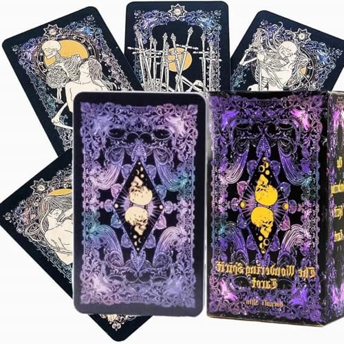 KUYOEJAR Anfänger Tarot Karten – 78 Einzigartige Tarotkarten mit Buch für Anfänger, Standardgröße, Englische Version von KUYOEJAR