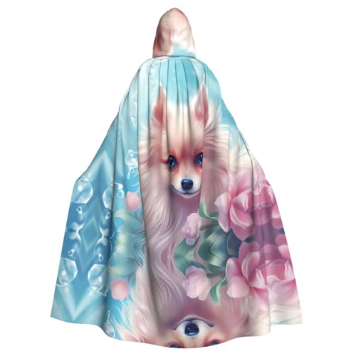 KVCBUYK Cartoon Cute Puppy Prints Halloween Adult Hooded Cloak for Parties and Costumes with Bow Tie and Super Large Hood KVCBUYK Cartoon Cute Puppy Prints Halloween Adult Hooded Cloak for Parties and Costumes with Bow Tie and Super Large Hood von KVCBUYK