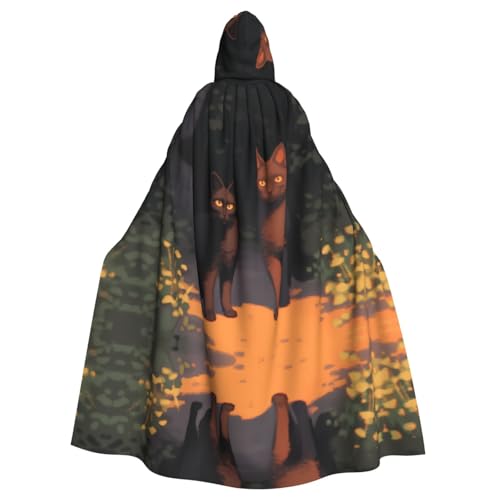KVCBUYK Cat Out Of The Shadows Prints Halloween Adult Hooded Cloak for Parties and Costumes with Bow Tie and Super Large Hood KVCBUYK Cat Out Of The Shadows Prints Halloween Adult Hooded Cloak for Parties and Costumes with Bow Tie and Super Large Hood von KVCBUYK