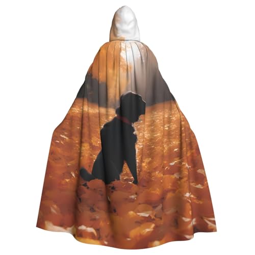 KVCBUYK Halloween-Kapuzenumhang mit Blättern und Hunden, für Partys und Kostüme, mit Fliege und super großer Kapuze KVCBUYK Halloween-Kapuzenumhang mit Blättern und Hunden, für Partys und Kostüme, mit Fliege und super großer Kapuze von KVCBUYK
