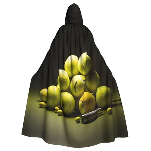 KVCBUYK Kapuzenumhang mit Tennisdiagramm für Halloween, Erwachsene, für Partys und Kostüme, mit Fliege und super großer Kapuze KVCBUYK Kapuzenumhang mit Tennisdiagramm für Halloween, Erwachsene, für Partys und Kostüme, mit Fliege und super großer Kapuze von KVCBUYK