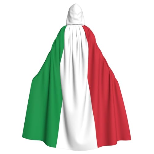KVCBUYK Kapuzenumhang mit italienischer Flagge, für Halloween, Erwachsene, für Partys und Kostüme, mit Fliege und super großer Kapuze KVCBUYK Kapuzenumhang mit italienischer Flagge, für Halloween, Erwachsene, für Partys und Kostüme, mit Fliege und super großer Kapuze von KVCBUYK