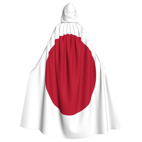 KVCBUYK Kapuzenumhang mit japanischer Flagge, für Halloween, Erwachsene, für Partys und Kostüme, mit Fliege und super großer Kapuze von KVCBUYK