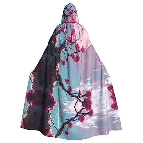 KVCBUYK Kapuzenumhang mit kleinem rosa Blumendruck, Halloween, Erwachsene, für Partys und Kostüme, mit Fliege und super großer Kapuze KVCBUYK Kapuzenumhang mit kleinem rosa Blumendruck, Halloween, Erwachsene, für Partys und Kostüme, mit Fliege und super großer Kapuze von KVCBUYK
