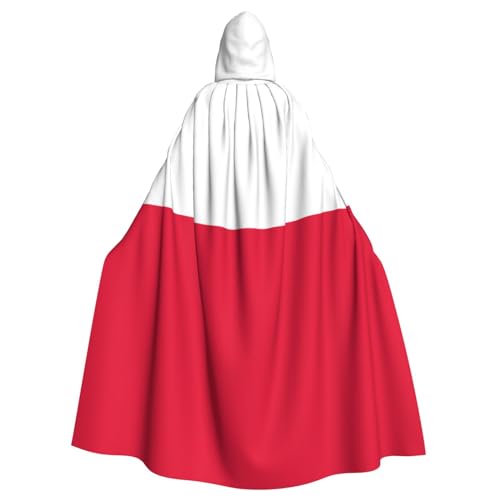 KVCBUYK Kapuzenumhang mit polnischer Flagge, für Halloween, Erwachsene, für Partys und Kostüme, mit Fliege und super großer Kapuze KVCBUYK Kapuzenumhang mit polnischer Flagge, für Halloween, Erwachsene, für Partys und Kostüme, mit Fliege und super großer Kapuze von KVCBUYK