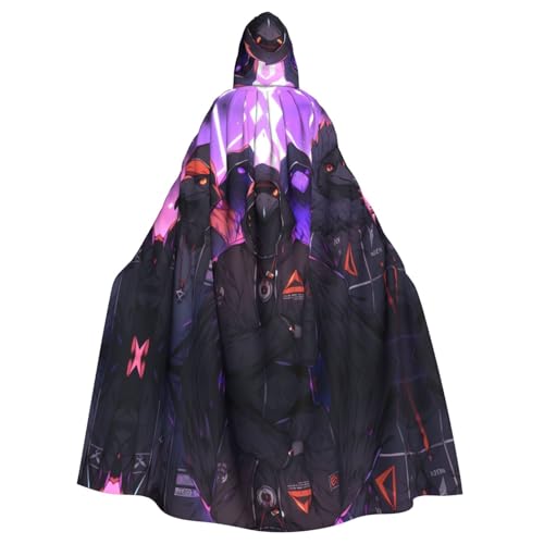 KVCBUYK Ravens Prints Halloween Kapuzenumhang für Erwachsene für Partys und Kostüme mit Fliege und super großer Kapuze von KVCBUYK
