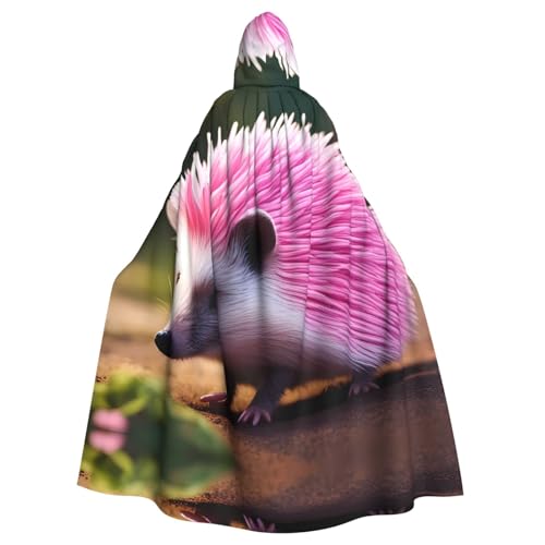 KVCBUYK Rosafarbener Igel-Aufdruck, Halloween-Kapuzenumhang für Partys und Kostüme, mit Fliege und super großer Kapuze KVCBUYK Rosafarbener Igel-Aufdruck, Halloween-Kapuzenumhang für Partys und Kostüme, mit Fliege und super großer Kapuze von KVCBUYK