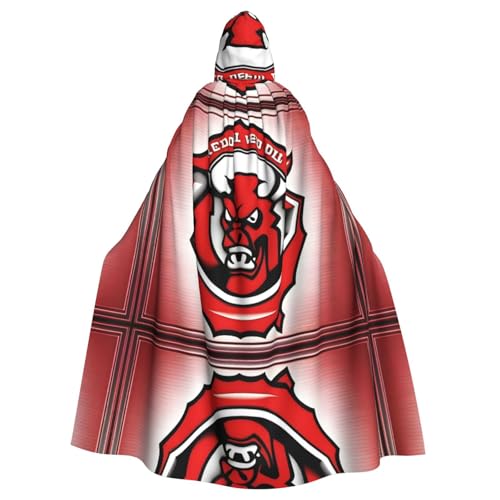 KVCBUYK Roter Teufels-Fußball-Aufdruck, Halloween-Kapuzenumhang für Partys und Kostüme, mit Fliege und super großer Kapuze KVCBUYK Roter Teufels-Fußball-Aufdruck, Halloween-Kapuzenumhang für Partys und Kostüme, mit Fliege und super großer Kapuze von KVCBUYK