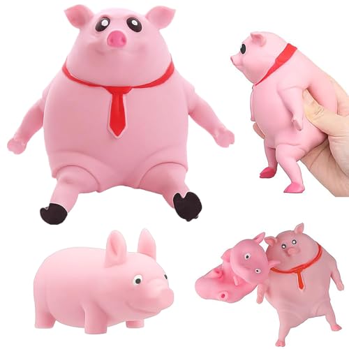 Anti Stress Spielzeug, 2 Stück Rosa Stress Schwein, Supersoft Schwein Quetsch Spielzeug, Kreatives Fidget Toys, Piggy Stressabbau Spielzeug, Squeeze Toy Für Erwachsene und Kinder von KVGBNT