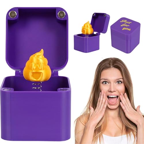 KVGBNT Mittelfinger Box, Mittelfinger Geschenk, 1.96Zoll*1.96Zoll Lila Geschenkbox Mit Deckel Kacke Prank, für Büro und Wohnkultur Fun Prank Gift(Lila Quadrat) von KVGBNT