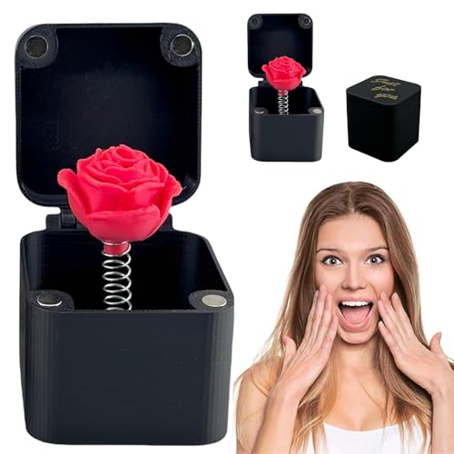 KVGBNT Mittelfinger Box, Mittelfinger Geschenk, 1,96 Zoll*1,96 Zoll Rose Box Mit Box Überraschung für Neuartige und Interessante Streichgeschenke, Überraschung für Freund und Freundin(Rose Quadrat) von KVGBNT