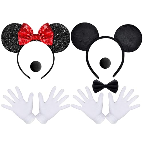 Mouse Kostüm, Faschingskostüme Damen, 9 Stück Mouse Kostüm Deko Enthalten Haarreifen Nasen Handschuhe Schleifen, für Fasching Karneval Motto Cosplay Party Mouse Kostüm, Faschingskostüme Damen, 9 Stück Mouse Kostüm Deko Enthalten Haarreifen Nasen Handschuhe Schleifen, für Fasching Karneval Motto Cosplay Party von KVGBNT