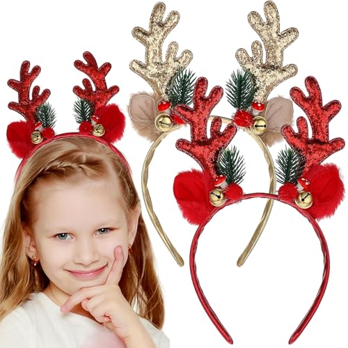 Rentier Haarreif, Haarreif Weihnachten, 2 StüCk Weihnachten Geweih Haarreif, Süßes Rentier Haarreif Weihnachten Für Erwachsene Und Kinder, Glitzer Haarreifen Weihnachten Für Deko Weihnachten Rentier Haarreif, Haarreif Weihnachten, 2 StüCk Weihnachten Geweih Haarreif, Süßes Rentier Haarreif Weihnachten Für Erwachsene Und Kinder, Glitzer Haarreifen Weihnachten Für Deko Weihnachten von KVGBNT