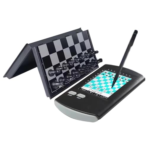 Intelligentes elektronisches Schachspiel, berührungsbasiertes Computerschach, mit faltbarem Brett und magnetischen Figuren, großem LCD-Display mit Stift, für Anfänger und Enthusiasten von KVTUYC