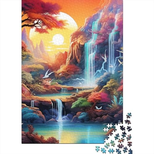 Wasserfall Wunderland Puzzles 1000 Teile Schwer Puzzle Spielzeug Pädagogisches Spiel Impossible Herausforderung Spielzeug Für Erwachsene Und Kinder Ab 12 Jahren 1000pcs (75x50cm) von KVZPQCVYU