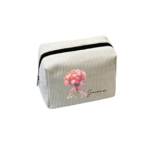 KWCLTH Personalisierte Kosmetiktasche benutzerdefinierten Text Blume Cord Kosmetiktasche Reiseveranstalter KWCLTH Personalisierte Kosmetiktasche benutzerdefinierten Text Blume Cord Kosmetiktasche Reiseveranstalter von KWCLTH