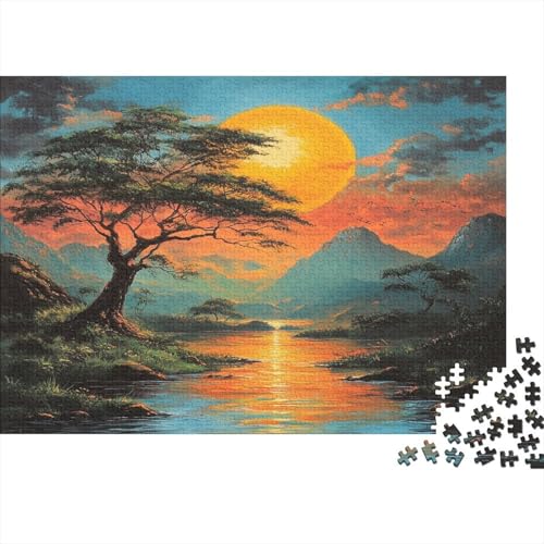 1000pcs (75x50cm) Afrikanische Landschaft Puzzle Berge and Flusss DIY-Puzzle Für Erwachsene von KWFYBEHZ