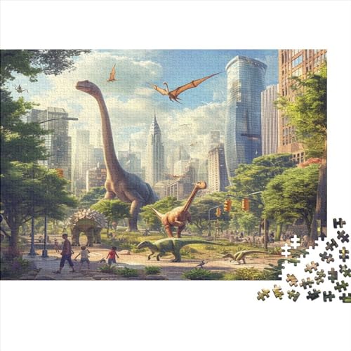 1000pcs (75x50cm) Dinosaurierierier Puzzle Stadt Park DIY-Puzzle Für Erwachsene von KWFYBEHZ